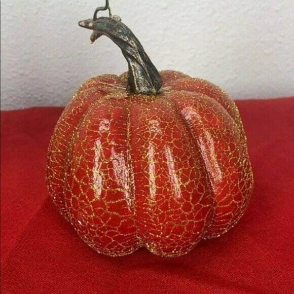 Autumn Pumpkin‎ Red Green and Gold 3 pc Decor - Picture 6 of 6